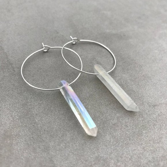 Myth X Dream Jewelry - Crystal Pendant Hoop Earrings